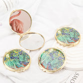 Personalized Custom Epoxy Style, Golden Plating Metal Frame with HD Glass, Various 70*70mm Round Cosmetic Mirrors, the First Choice for Gifts